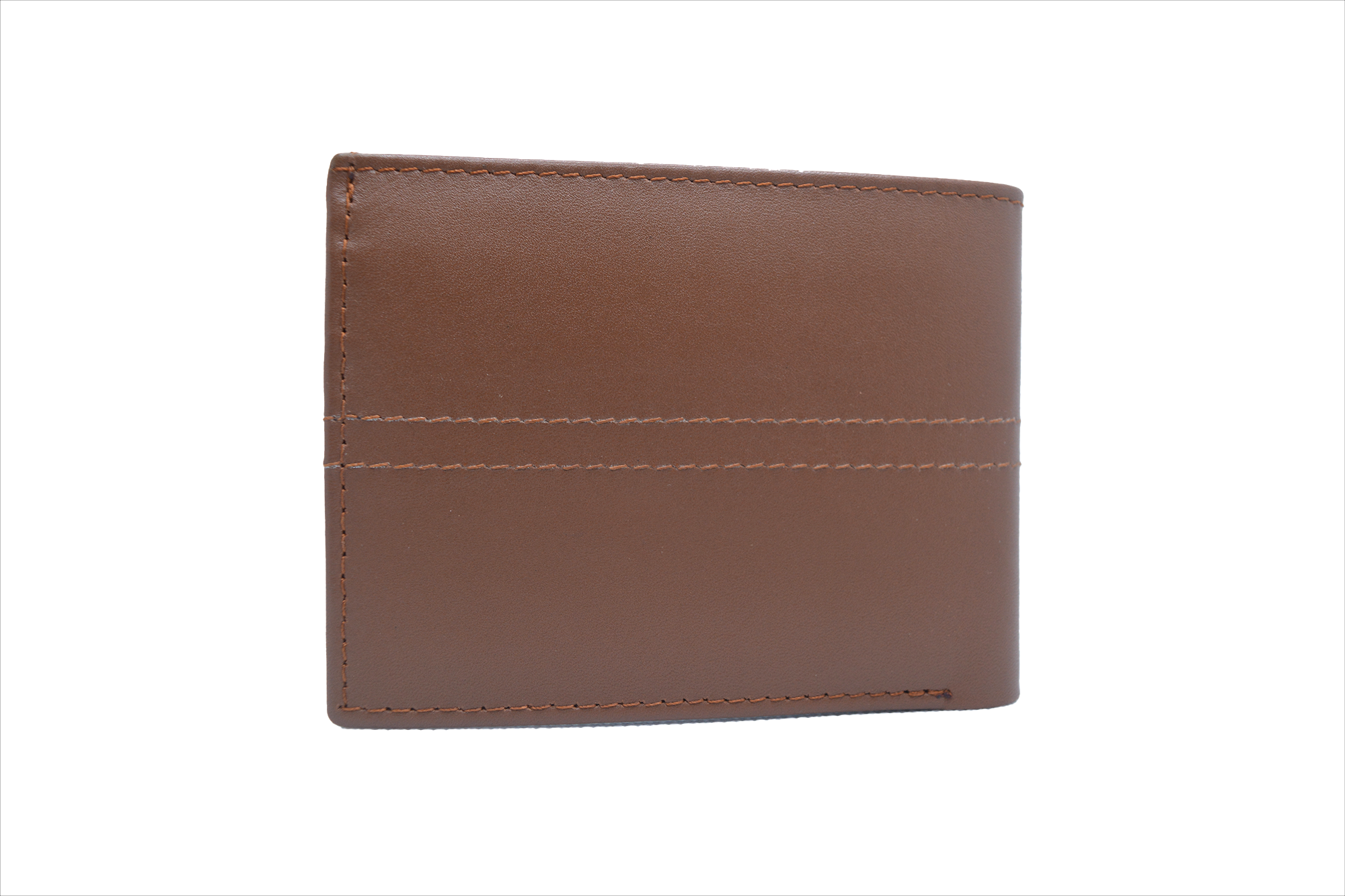 Brown leather wallet on a white background