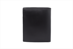 Black leather wallet on a white background