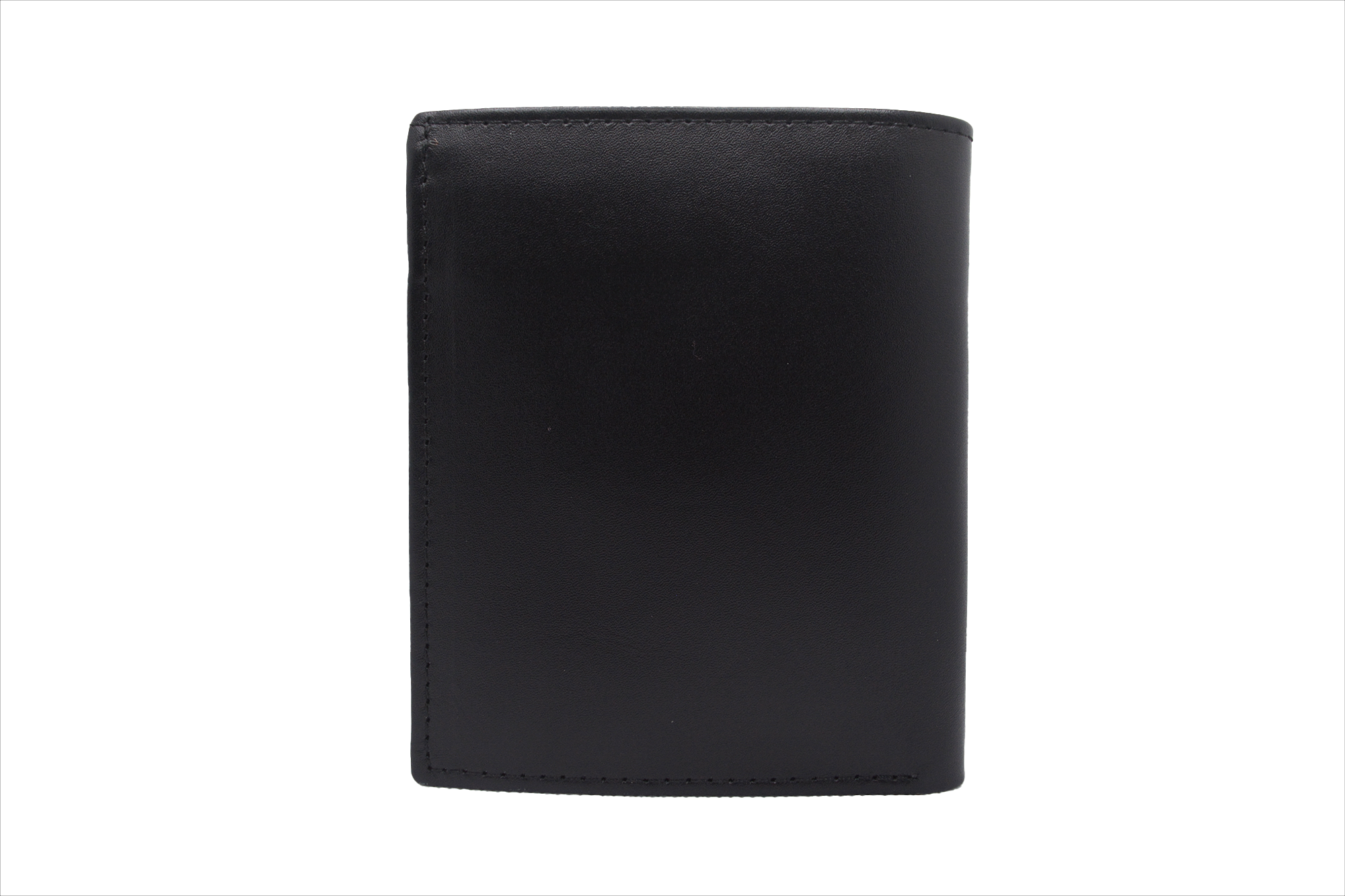 Black leather wallet on a white background