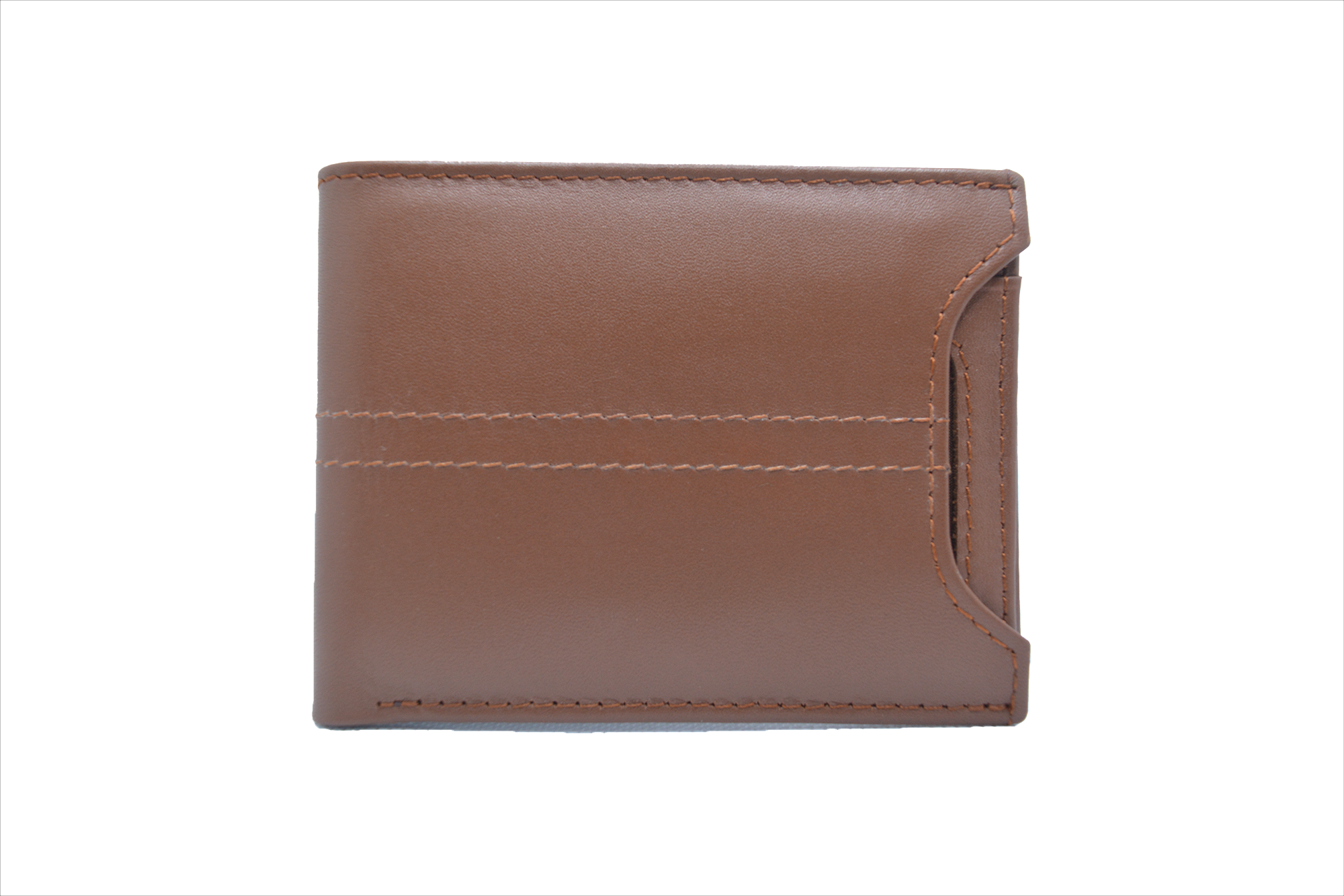 Brown leather wallet on a white background
