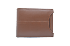 Brown leather wallet on a white background