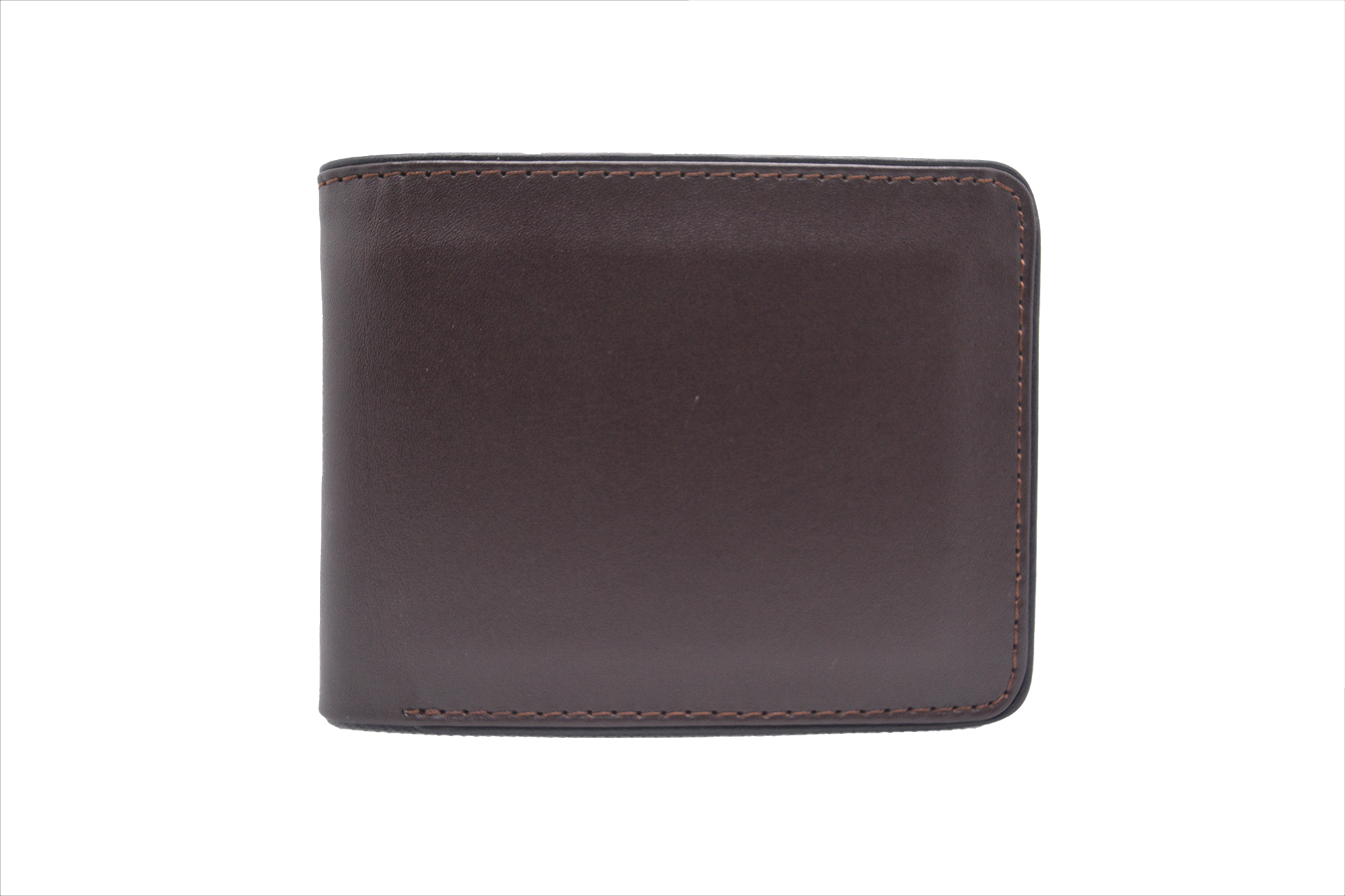 Brown leather wallet on a white background