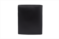 Black leather wallet on a white background