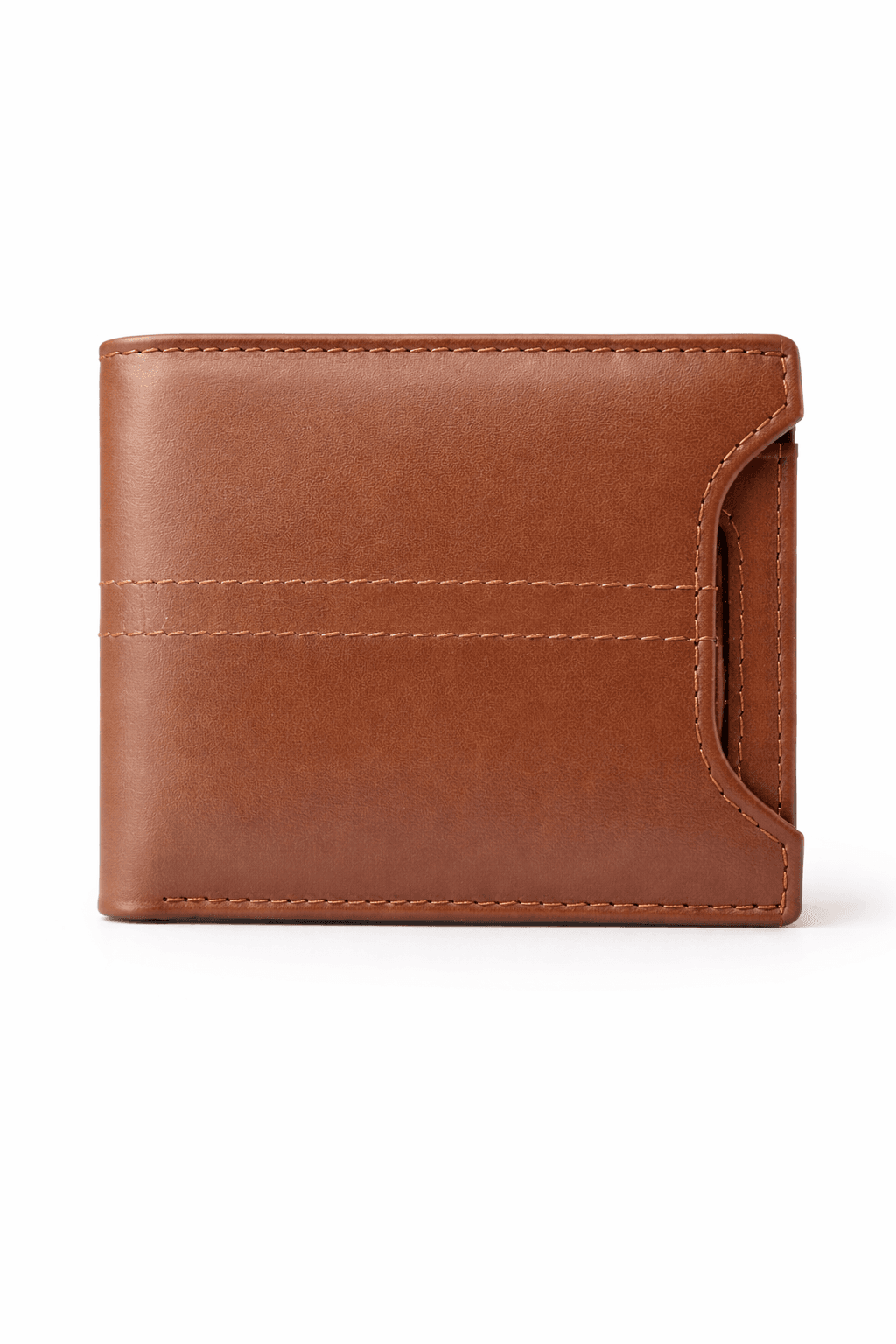 men's bifold tan brown leather wallet