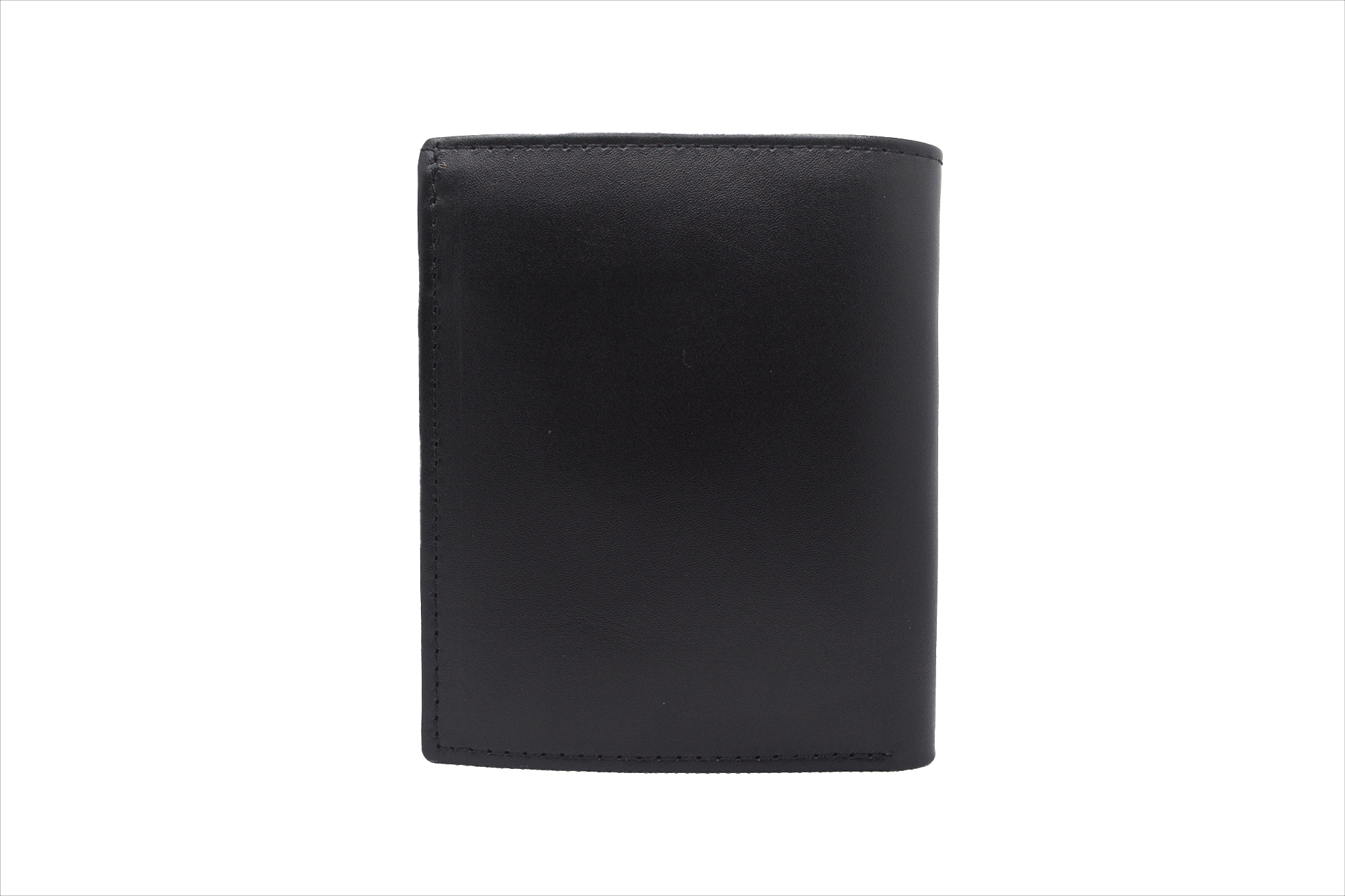 Black leather wallet on a white background